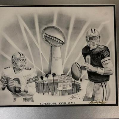 Troy Aikman Superbowl XXVII lithograph