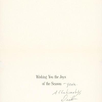 Dick Sargent signed holiday card