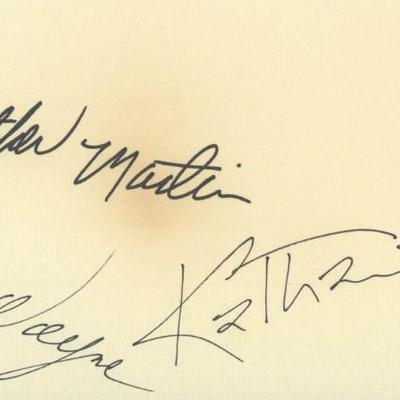 Rooster Cogburn signature cut _3 signatures. GFA Authenticated