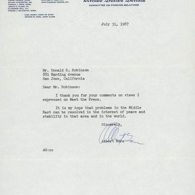 Al Gore signed letter