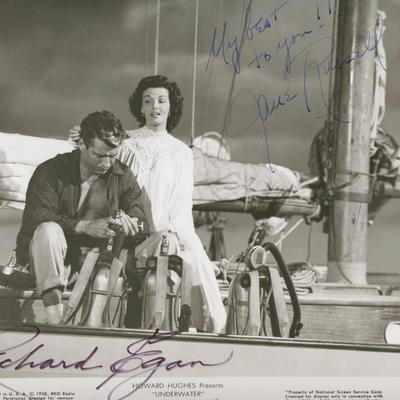 Jane Russell‎ and ‎Richard Egan signed movie photo