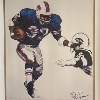 O.J. Simpson signed limited edition litho.