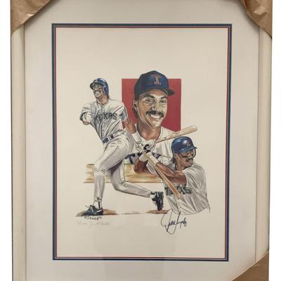 Texas Rangers Juan Gonzalez signed lithograph. 32x26 inches