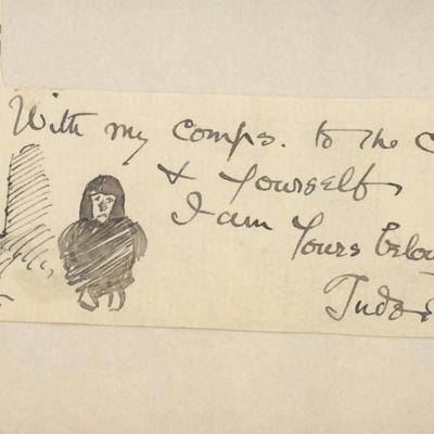 Tudor Jenks hand written note and sketch