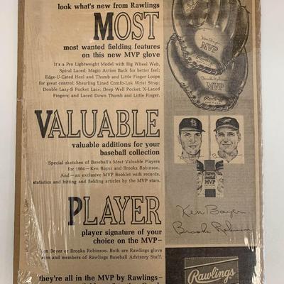Rawlings Baseball Glove Newspaper Advertisement