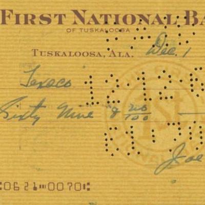 Joe Sewell signed check