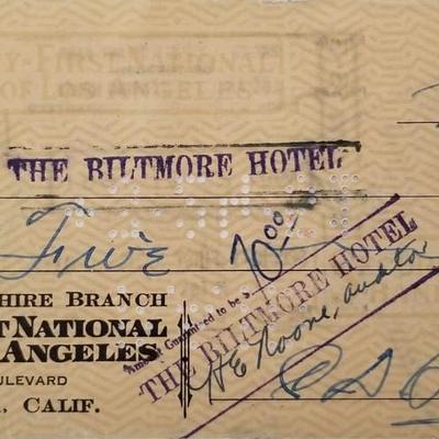 Football Coach Clark Shaughnessy double signed check