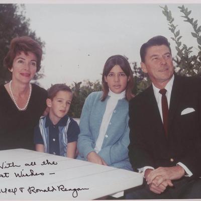 Reagan family signed photo. GFA Authenticated