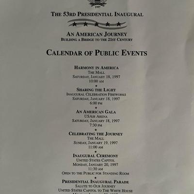 1997 Inaugural Calendar of Events