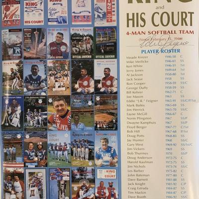 The King And His Court poster signed by Eddie Feigner.