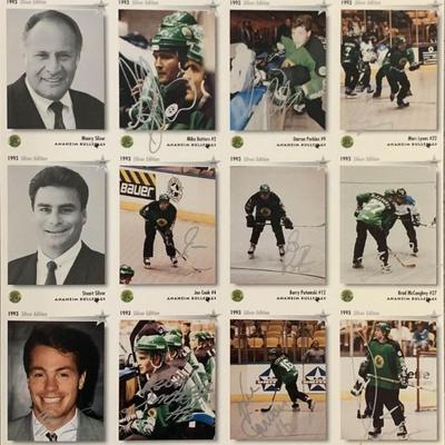 Anaheim Bullfrogs team signed mini poster 