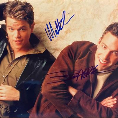 Matt Damon and Ben Affleck signed  "Good Will Hunting" movie photo. GFA Authenticated