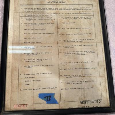 D Day Landing Day Army Issue Instructional Document