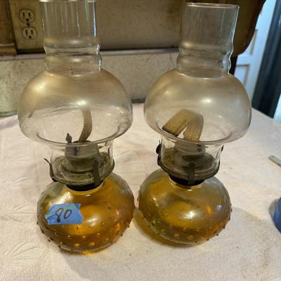 Oil Lamps Small Pair