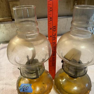 Oil Lamps Small Pair