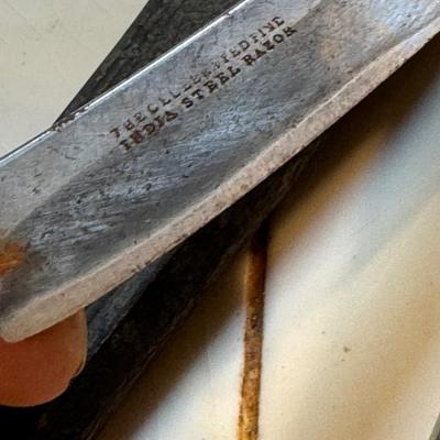 Antique Gold Frame Glasses & Straight Razors
