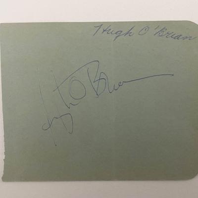 Actor Hugh O'Brian signature cut