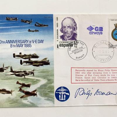 WWII 40th Anniversary of V-E Day Major Philip Newman Signed Commemorative Cover