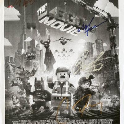 Lego movie cast signed page