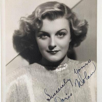 Doris Nolan signed photo card