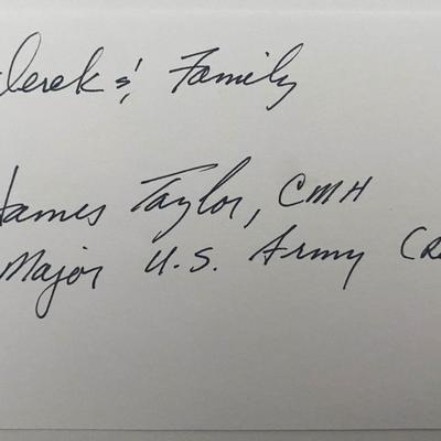 WW2 James Taylor signed note