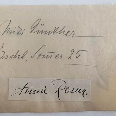 Annie Rosar original signature