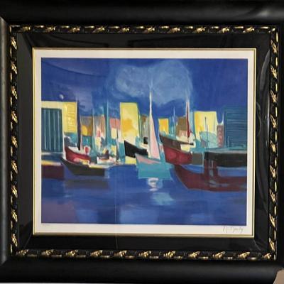 Unknown artist sailboat lithograph