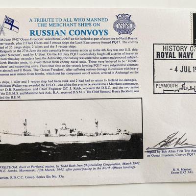 WWII Russian Convoys Royal Naval Signed Commemorative Cover 