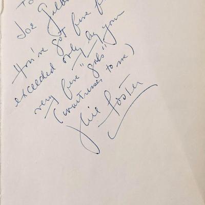 Julie Foster Signed Note