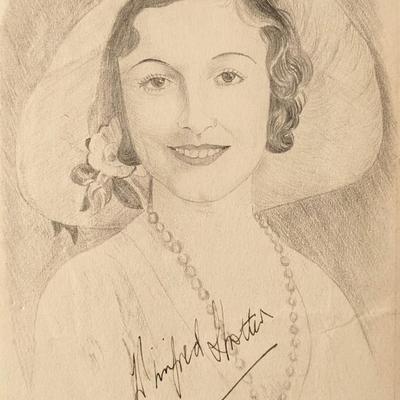 Winfred Shotter Signed Sketch