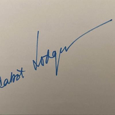 US Senator Henry Cabot Lodge signature