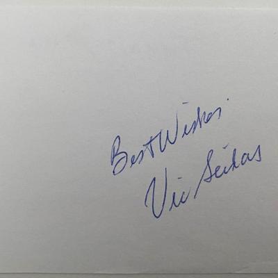 Tennis Player Vic Seixas signed note