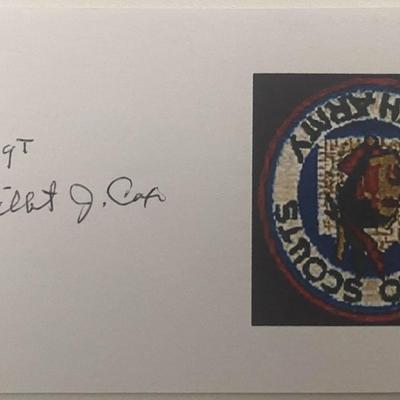 Alamo Scout Gilbert Cox signed note