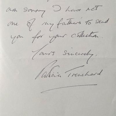 Patricia Trenchard Signed Note