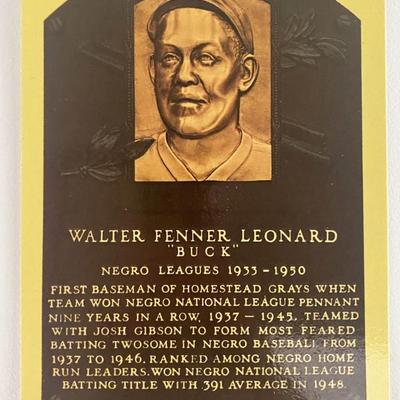 Baseball player Buck Leonard signed postcard