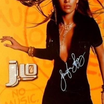 Jennifer Lopez signed Tower Record promo poster 