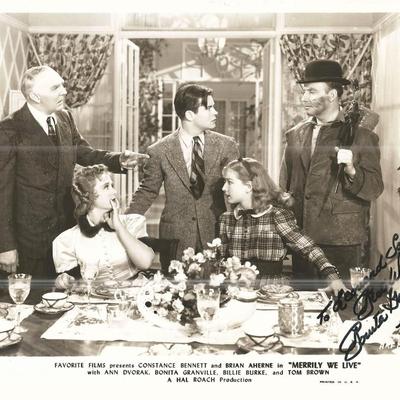 Merrily We Live Bonita Granville Signed Movie Photo
