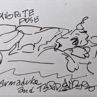 Brad Anderson hand drawn and signed sketch