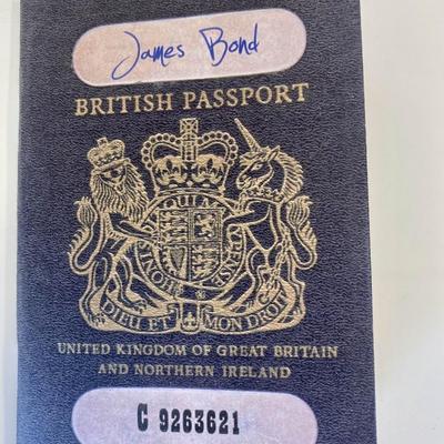 James Bond passport movie Replica  prop