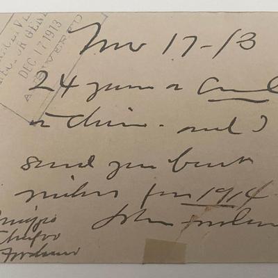 John Forslan signed note