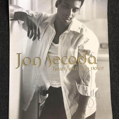 Jon Secada signed poster