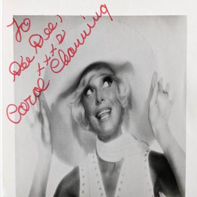 Carol Channing signed photo card
