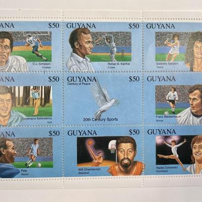 Sports Greats Guyana  Stamp Set