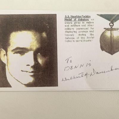 Delbert Dauenbaugh signed card