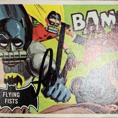Adam West Batman signed 1966 trading card