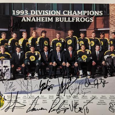 1993 Roller Hockey Divisional Champions Anaheim Bullfrogs Signed Photo 