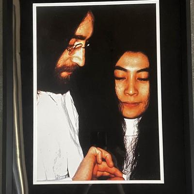 John Lennon Yoko Ono Framed original rock collection photo