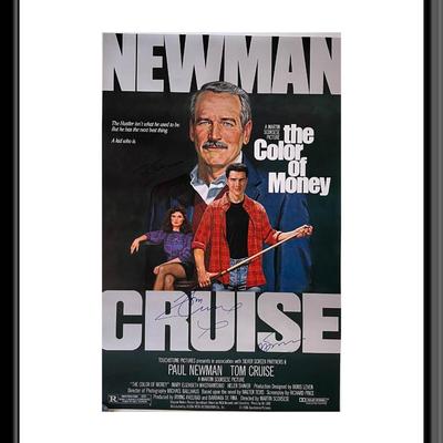 The Color of Money cast signed movie poster