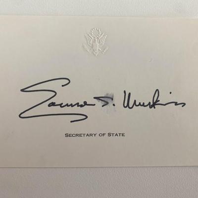 Politician Edmund Muskie original signature