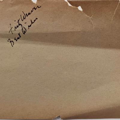 Fritz Weaver original signature